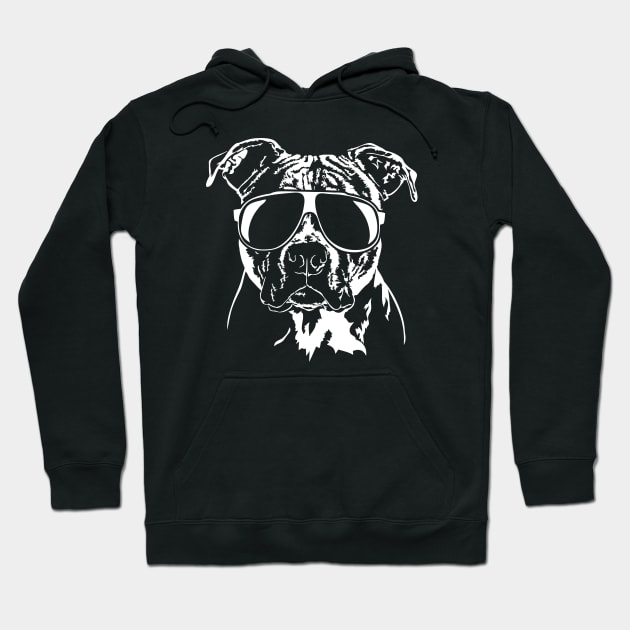 Funny American Pitbull Terrier with sunglasses Hoodie by wilsigns